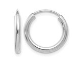 14K White Gold Extra Small Hoop Earrings 1/2 Inch (2.00 mm)